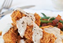Worth a Try: Chicken and Waffles chicken and waffles with sage gravy