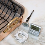 roasting pan twine timer and thermometer