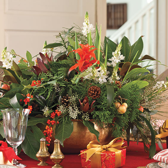 xmas floral table arrangements
