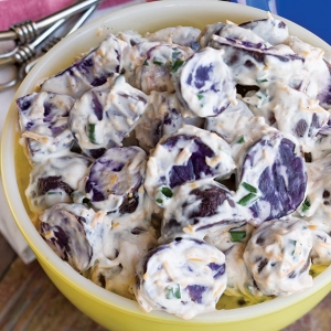 roasted purple potato salad