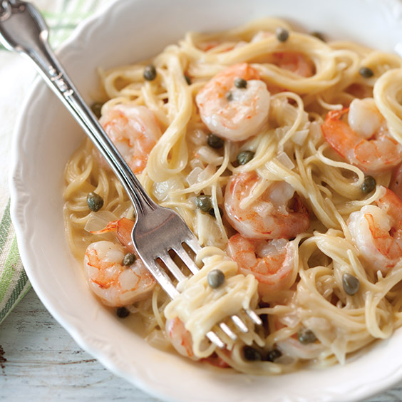 SPRING PASTA lemony shrimp and caper pasta
