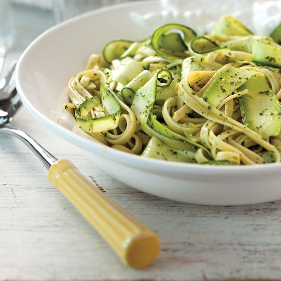 SPRING PASTA Fettuccine with Zucchini Ribbons